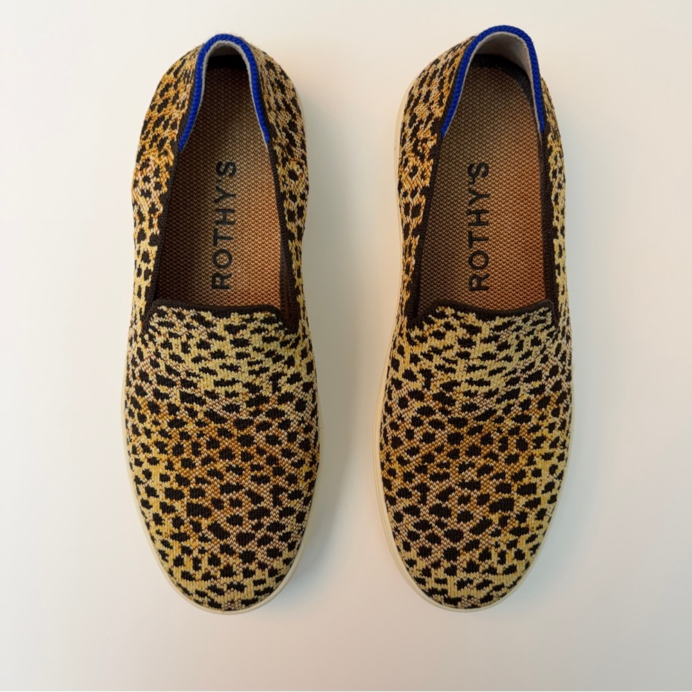 Rothy’s The Original Slip On Sneakers In The Camo Cat Leopard Print, Size 8.5